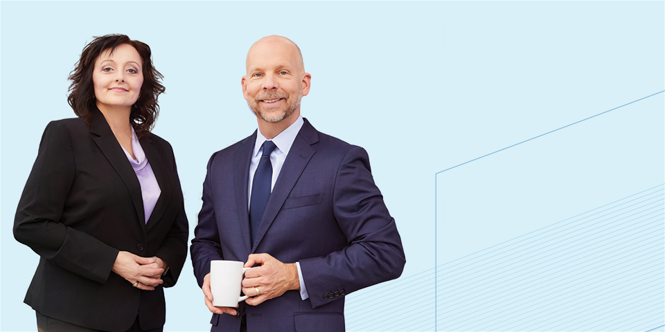 Two Silver Lakeassociates professionally dressed.